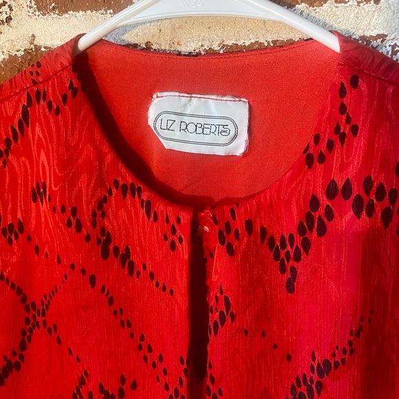 Vintage Liz Roberts red & black blouse - Picture 9 of 9